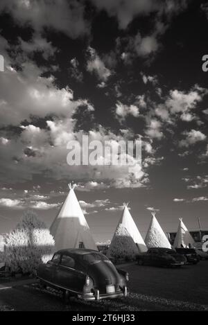 Wigwam Motel Sunset, Route 66, Holbrook, Arizona Stockfoto