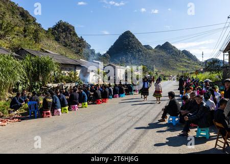 Traditionell Hmong Leute im Ha Giang Loop in Vietnam Stockfoto