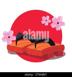 Isolierte traditionelle japanische Schuhe Japan Vector Stock Vektor