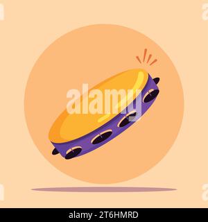 Isolierter, farbiger Tamburin-Musikinstrument-Ikon-Vektor Stock Vektor