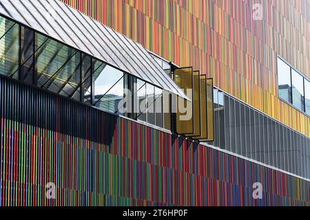 München - 05. April 2023: Moderne Architektur des Museums Brandhorst im Kunstareal. Es zeigt die Sammlung moderner Kunst der Erben Stockfoto