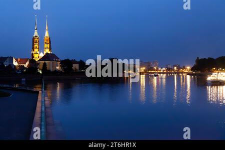 Breslau am Abend Stockfoto