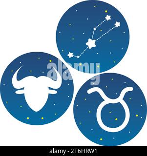Set von Sternkonstellationen und Tierkreiszeichen Vektor Stock Vektor