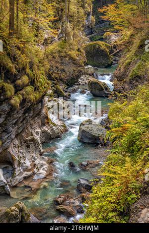 Breitachklamm im Herbst, Oberstdorf, Bayern, Deutschland Stockfoto