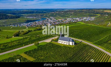 Rochuskapelle bei Nittel an der Obermosel, Moselsteig, Abschnitt 2, Nittel, Moseltal, Eifel, Saargau, Rheinland-Pfalz, Deutschland Stockfoto