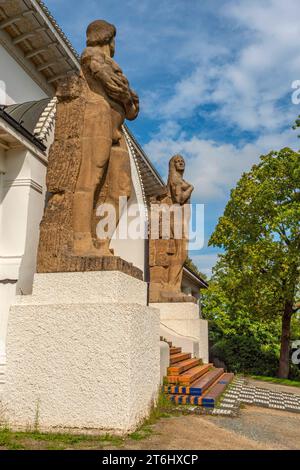 Ernst-Ludwig-Haus auf der Mathildenhöhe in Darmstadt, Odenwald, Hessen Stockfoto