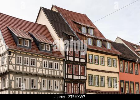 Thüringen, Erfurt, Altstadt, Marktstraße, Fachwerkfassaden Stockfoto