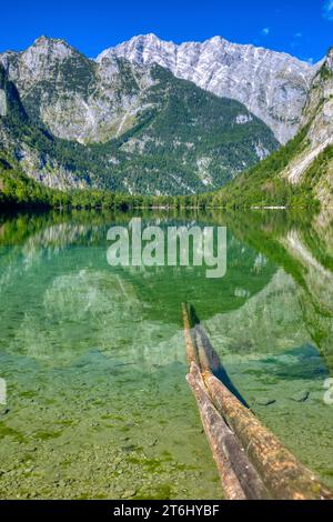 Obersee bei Königsee, Schönau am Königsee, Berchtesgaden, Oberbayern, Bayern, Deutschland, Europa Stockfoto