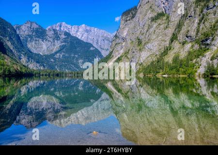 Obersee bei Königsee, Schönau am Königsee, Berchtesgaden, Oberbayern, Bayern, Deutschland, Europa Stockfoto