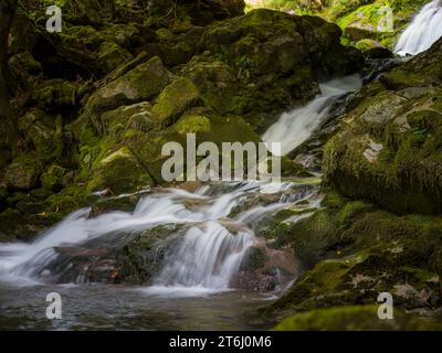 Giessbach-Wasserfall am Brienzersee im Kanton Bern Stockfoto