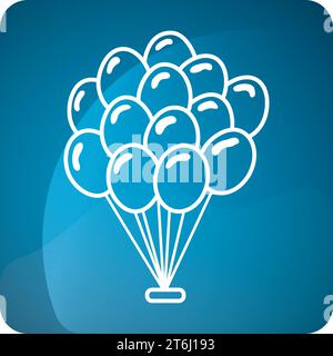 Isolierte Gruppe von Karnevalsballons Symbol Vektor Stock Vektor