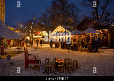 Deutschland, Baden-Württemberg, Durlach, Weihnachtsmarkt. Stockfoto