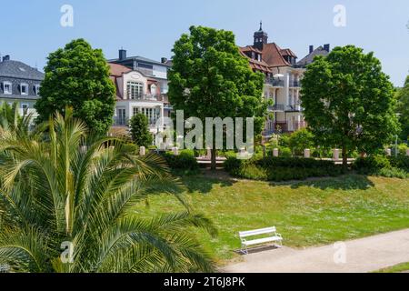 Kurpark und Rosengarten im Landesbad Bad Kissingen, Niederfrankreich, Franken, Bayern, Deutschland Stockfoto