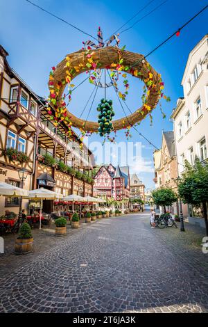 Stadt Bacharach am Mittelrhein, Hotel Restaurant 'Altkölnischer Hof', 'altes Haus' in der Oberstraße, in der hinteren Weinstube 'zum grünen Baum'. Stockfoto