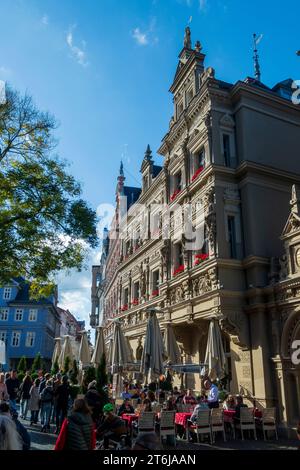 Renaissancehaus am Fischmarkt, Altstadt, Erfurt, Thüringen Stockfoto