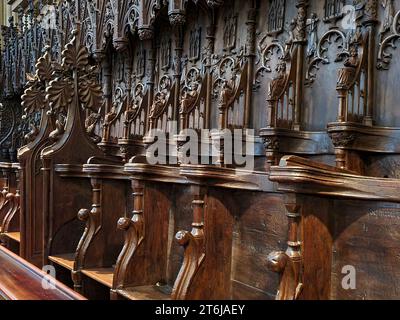 Chorstände in St. Marienkathedrale, Innere, Erfurt, Thüringen Stockfoto