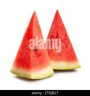 Wassermelonen-Schichtpfad isoliert auf weiß Stockfoto
