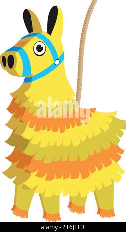 mexikanisches Pinata gelbes Lama Stock Vektor