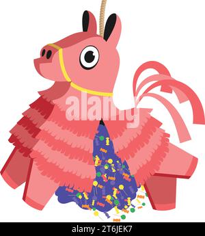 mexikanisches Pinata rosa Pferd Stock Vektor