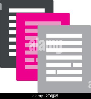 Isolierte Gruppe von Dateien Vektor für Office-Bereitstellungssymbol Stock Vektor