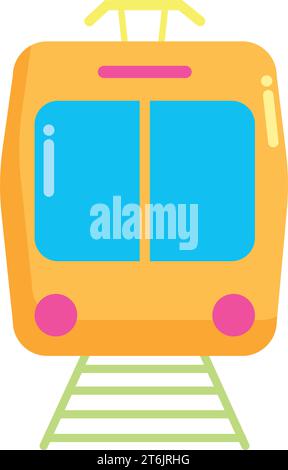 Vorderansicht eines farbigen Zugsymbols Vektor Stock Vektor