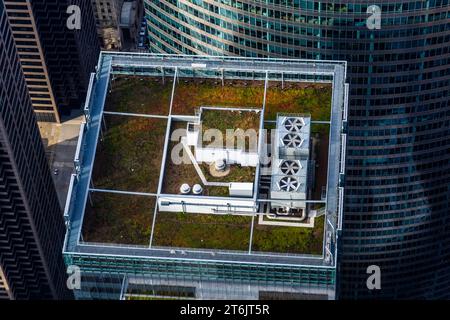 Stadtansicht von der Spitze des Willis Tower - Blick auf Chicago von oben. Chicago, Usa Stockfoto