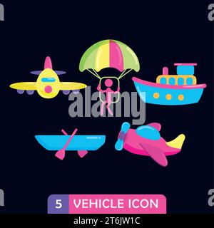Satz verschiedener Fahrzeugsymbole Vektor Stock Vektor