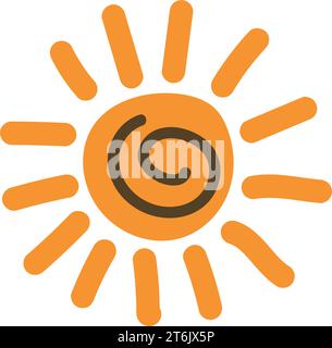 Isoliertes Sonnensymbol flache Konstruktion Vektor Stock Vektor