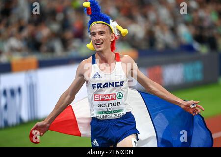 Yann Schrub (Frankreich, Bronzemedaille). 000 m. Europameisterschaften München 2022 Stockfoto