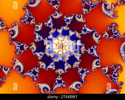 Spiralen, Formen und Farben mathematisch Fractal. Stockfoto