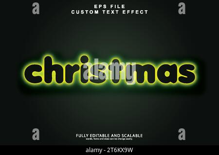 Editierbarer Premium-Texteffekt für Weihnachten 3D Stock Vektor