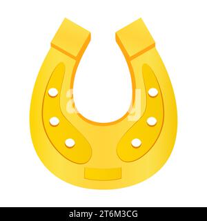 Das goldene Hufeisen ist ein Symbol für Glück für St. Patrick's Day. Stock Vektor