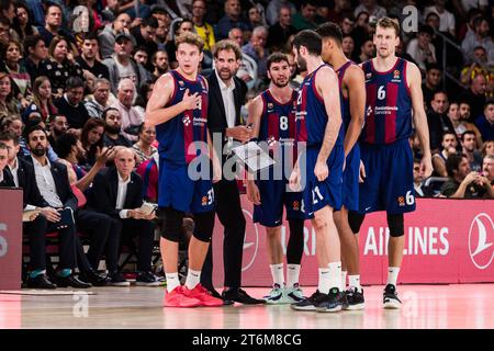 Roger Grimau, Cheftrainer des FC Barcelona während des Basketballspiels der Turkish Airlines EuroLeague zwischen dem FC Barcelona und KK Crvena Zvezda am 10. November 2023 im Palau Blaugrana in Barcelona, Spanien Stockfoto