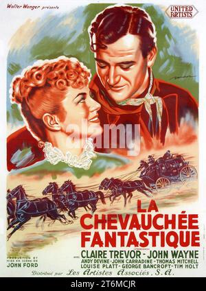 JOHN WAYNE und CLAIRE TREVOR in der POSTKUTSCHE 1939 Regisseur JOHN FORD Original Story Ernest Haycox Drehbuch Dudley Nichols Walter Wanger Productions / United Artists Stockfoto