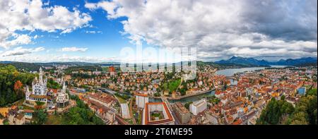 Lucern, Schweiz Luftpanorama über die Ruess. Stockfoto