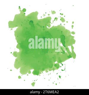 Handgezeichnete Aquarellillustration. Grüner Aquarellhintergrund. Vektor. Stockfoto