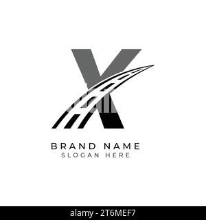 Asphalt mit Letter X-Logo für Identität. Konstruktionsvorlage Vektorillustration für Marke Stock Vektor