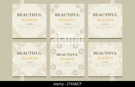 Wunderschöne Vorlage für soziale Medien mit Blumenmuster. Geeignet für Post-, Web-Banner-, Cover- und Kartendesign in sozialen Medien Stock Vektor