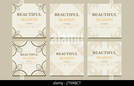 Wunderschöne Vorlage für soziale Medien mit Blumenmuster. Geeignet für Post-, Web-Banner-, Cover- und Kartendesign in sozialen Medien Stock Vektor