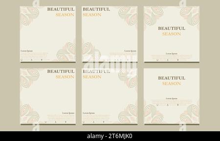 Wunderschöne Vorlage für soziale Medien mit Blumenmuster. Geeignet für Post-, Web-Banner-, Cover- und Kartendesign in sozialen Medien Stock Vektor