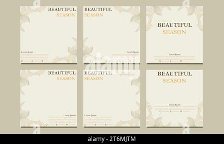 Wunderschöne Vorlage für soziale Medien mit Blumenmuster. Geeignet für Post-, Web-Banner-, Cover- und Kartendesign in sozialen Medien Stock Vektor