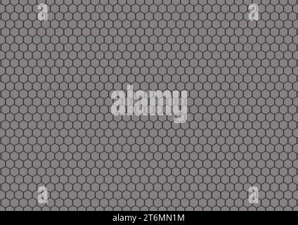 Abgeschrägte graue Zellen mit dünnem doppeltem rotem Rand auf grauem Hintergrund. Stockfoto