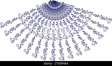 Kreisförmige Blumenelemente. Linie Außenrahmen Blumendesign, Elemente, Rahmen, Kalligrafie. Vektor-Blumenillustration mit Zweigen. Stock Vektor