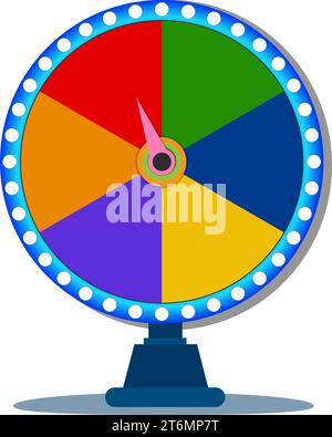 Leeres Rad von Fortune 12 Slots Symbol. Clipart-Bild isoliert auf weißem Hintergrund. Farbspinner für das Brettspiel. Buntes Glücksrad. Vektor. Drehscheibe Stock Vektor