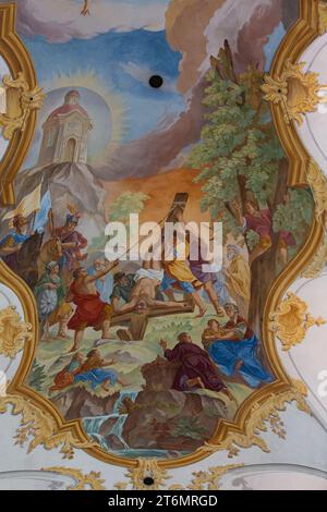 Deckenfresken, Kirche St. Peter, Altstadt, München, Bayern, Deutschland Stockfoto