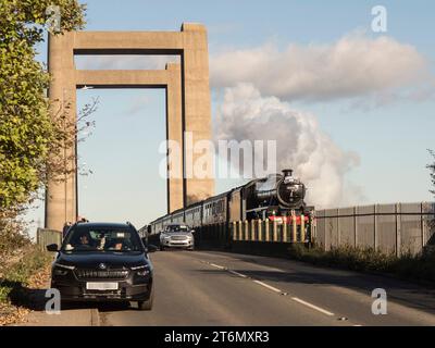 Sheerness, Kent, Großbritannien. November 2023. Eine besondere Dampfeisenbahn am Tag des Waffenstillstands besuchte heute Sheerness in Kent. Die Armistice Kentish Belle (Lokomotive 45596 Bahams) besuchte die Isle of Sheppey nach der Abfahrt von London Victoria. Quelle: James Bell/Alamy Live News Stockfoto