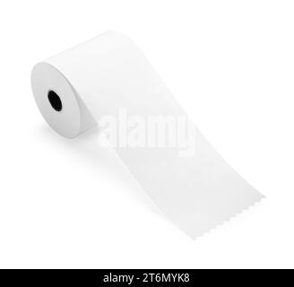 Rolle Thermopapier für Eingang isoliert auf weiß Stockfoto