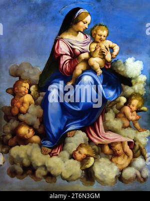 Madonna con il Bambino e Angeli - Madonna und Kind mit Engeln 1515 Museo di Capodimonte, Neapel, Italienisch, Italien. Stockfoto