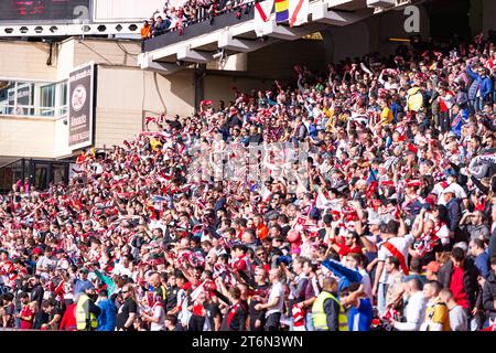 11. November 2023 in Madrid, Madrid, Spanien: Beim Fußballspiel La Liga EA Sports 2022/23 zwischen Rayo Vallecano und Girona im Estadio de Vallecas in Madrid, Spanien. (Kreditbild: © Alberto Gardin/ZUMA Press Wire) NUR REDAKTIONELLE VERWENDUNG! Nicht für kommerzielle ZWECKE! Stockfoto