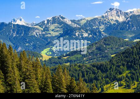 Blick vom Hochgrat bei Oberstaufen (Bayern, Deutschland) Stockfoto